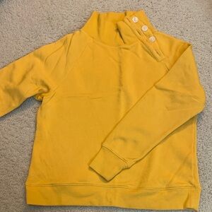J. Crew Factory Yellow Button-Accent Sweatshirt